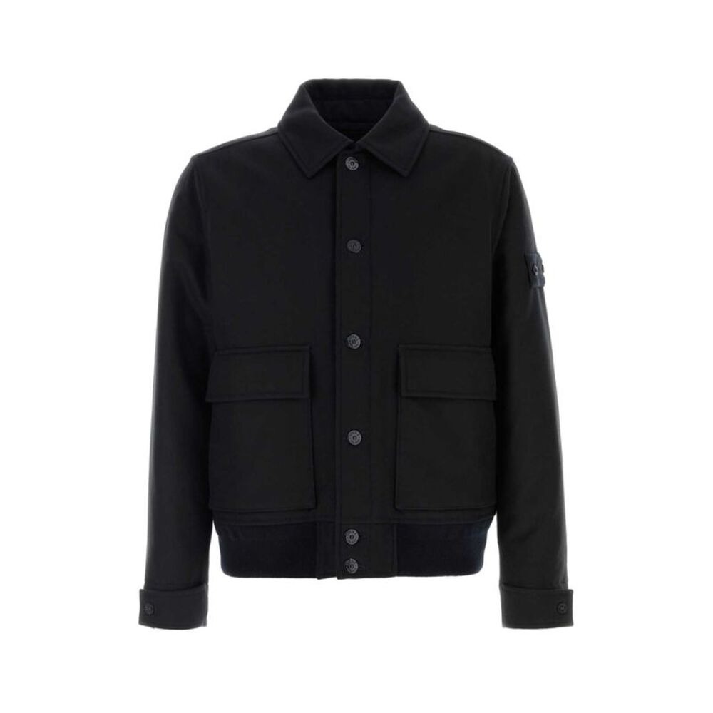 Stone Island Men Black Wool Blend Jacket